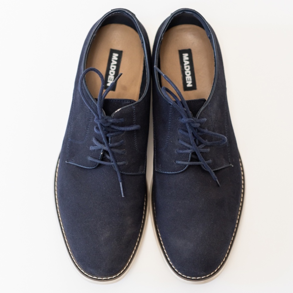 Steve Madden Men's Blue Twill Oxford Shoes Size 13